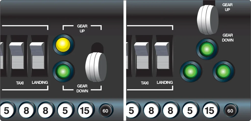 Airplane landing gear switch