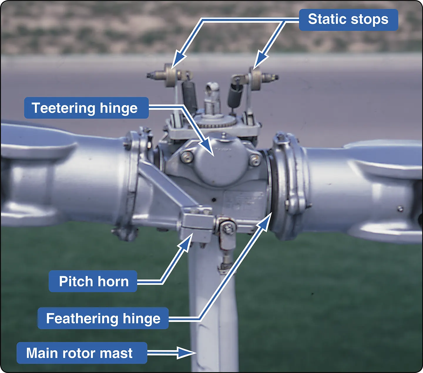 Helicopter main rotor hub and hinges