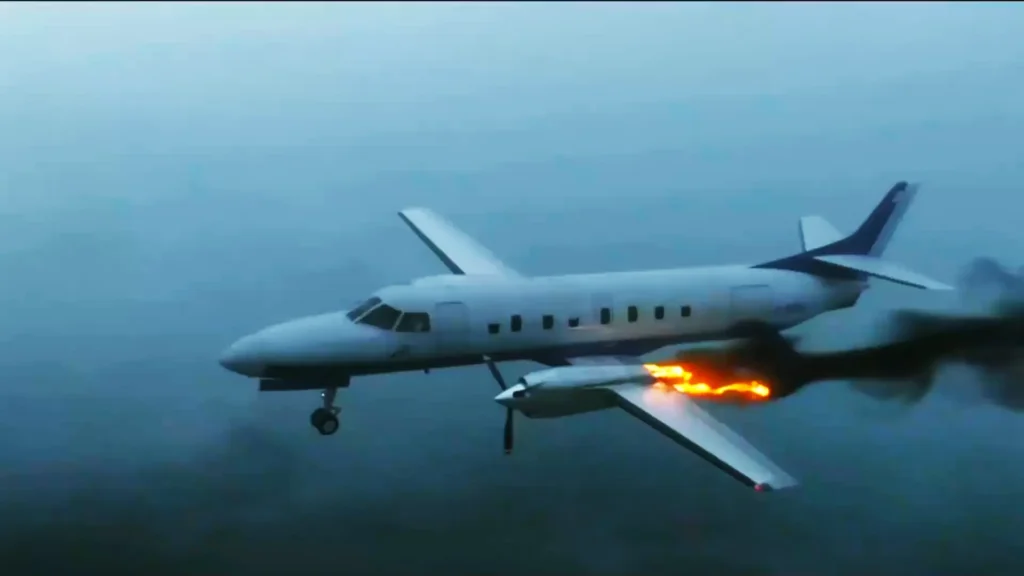 In flight fire airplane emergency