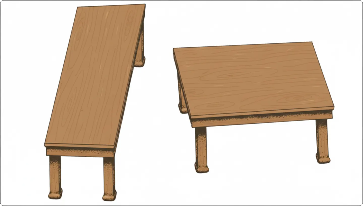 Shepard’s tables illustrating problems with perception as both tables are the same length