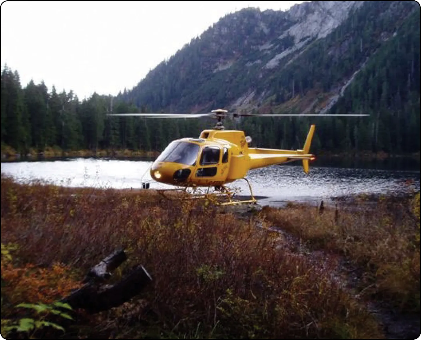 Search and rescue helicopter landing in a confined area