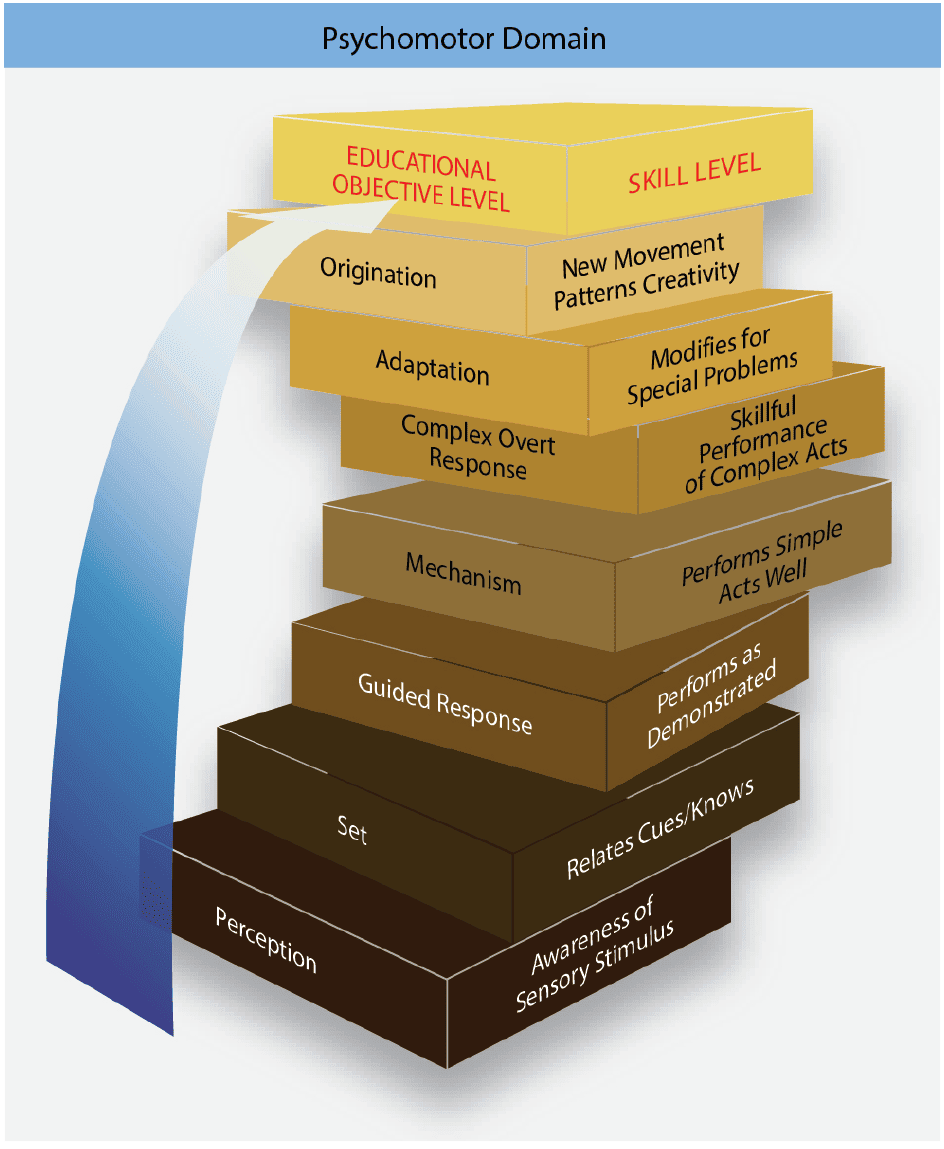 The psychomotor domain (physical skills) consists of seven educational objective levels Domains of Learning, aviation instructor