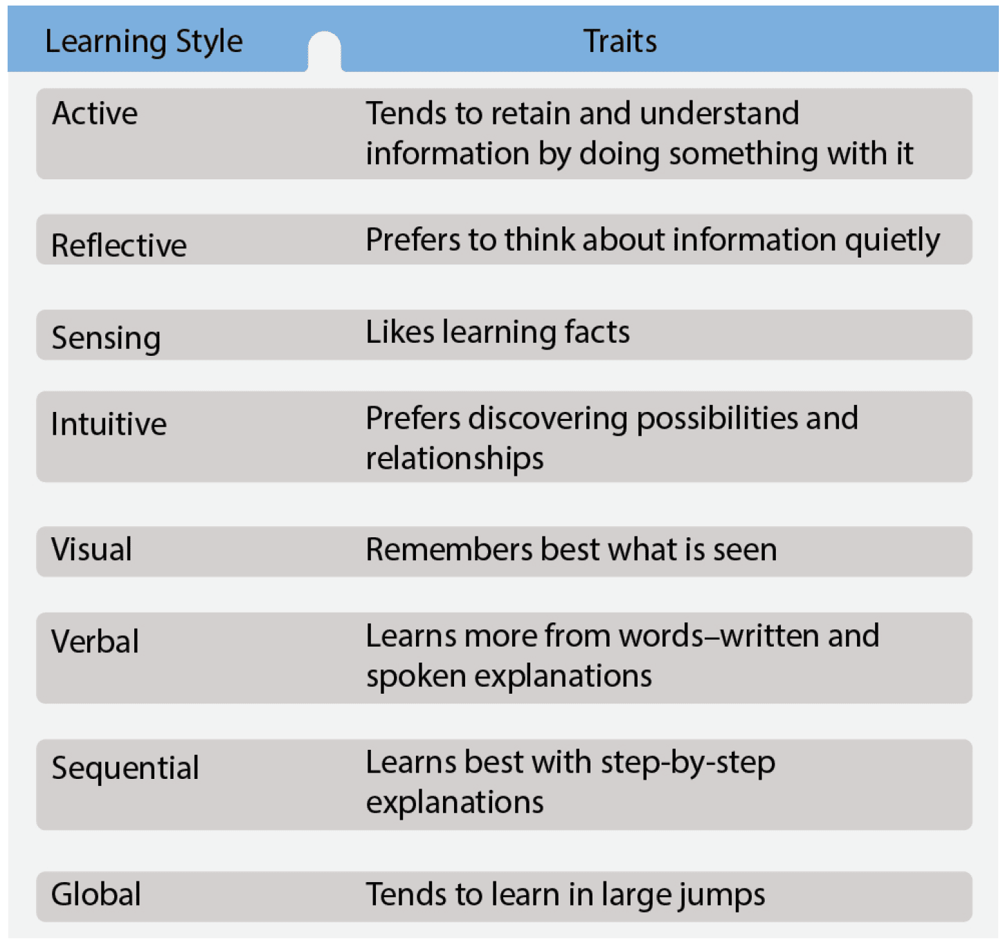 Learning Styles, aviation instructor