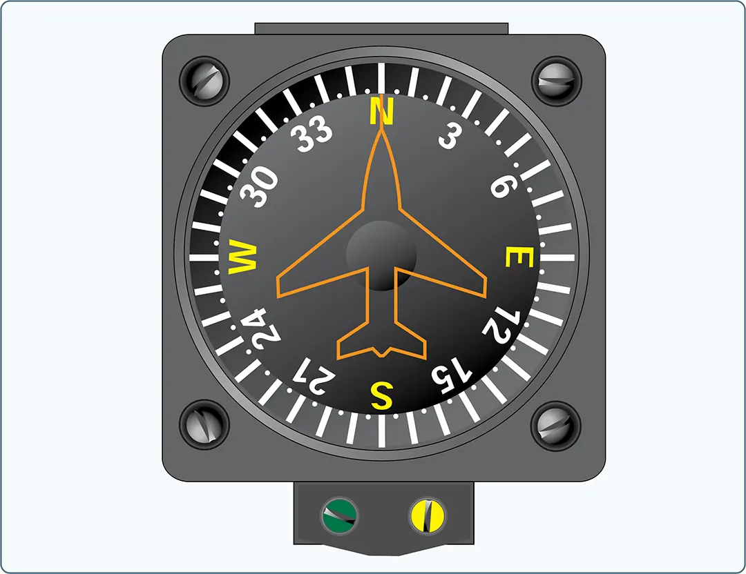 Vertical card magnetic compass