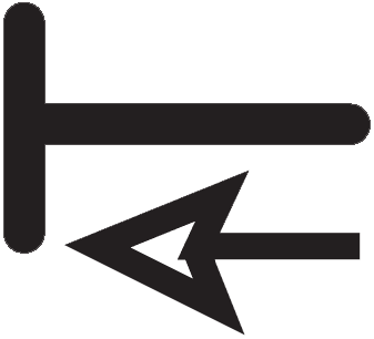 Arrows depicted next to the intersection